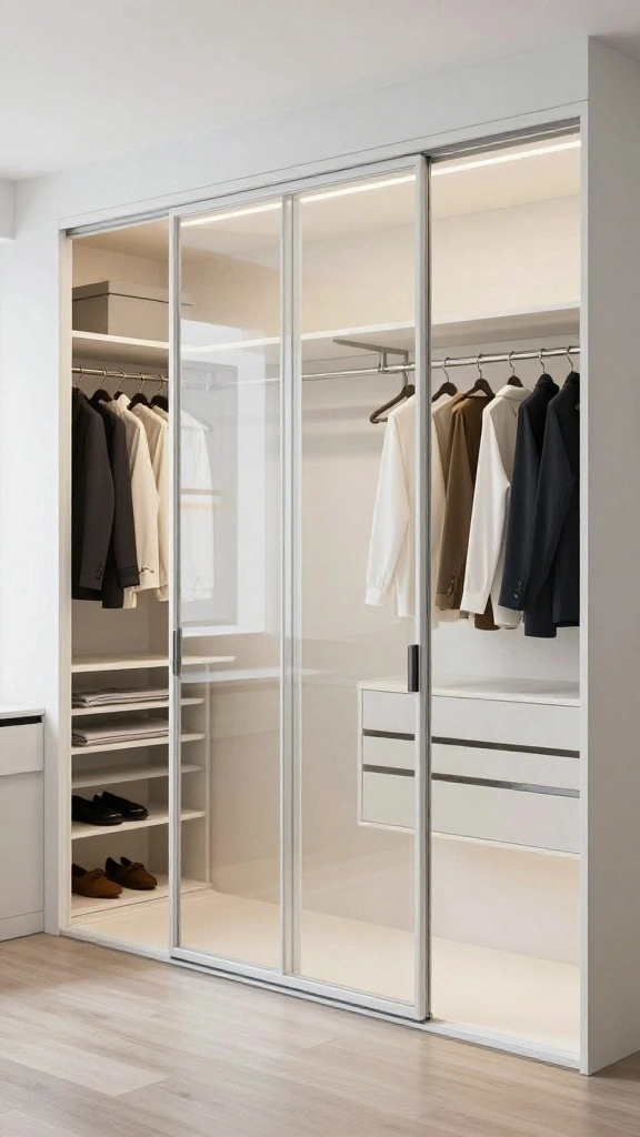 12 Walk-in Closet Door Ideas: From Sliding Panels to Glass Fronts - 1. Sleek Sliding Closet Doors 1