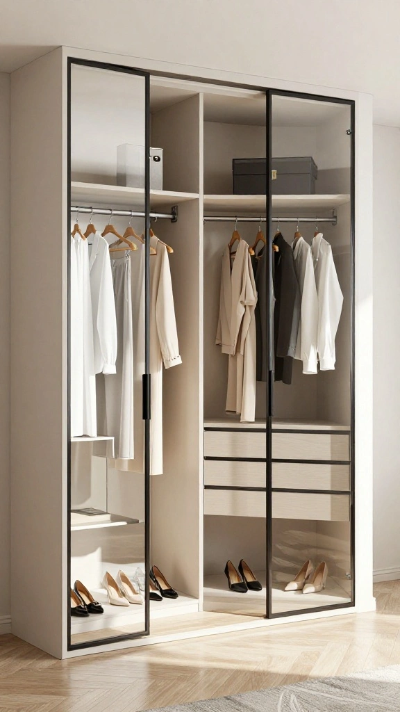 12 Walk-in Closet Door Ideas: From Sliding Panels to Glass Fronts - 4. Mirrored Closet Doors 1