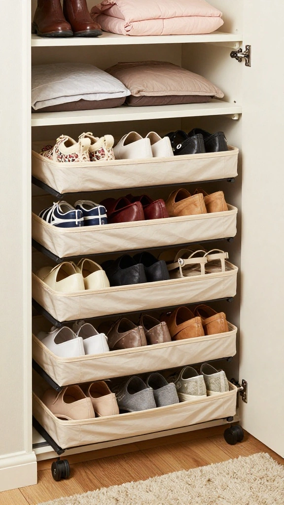 12 Walk-in Closet Shoe Storage Ideas for Every Collection Size - 11. Under-Bed Shoe Storage 1