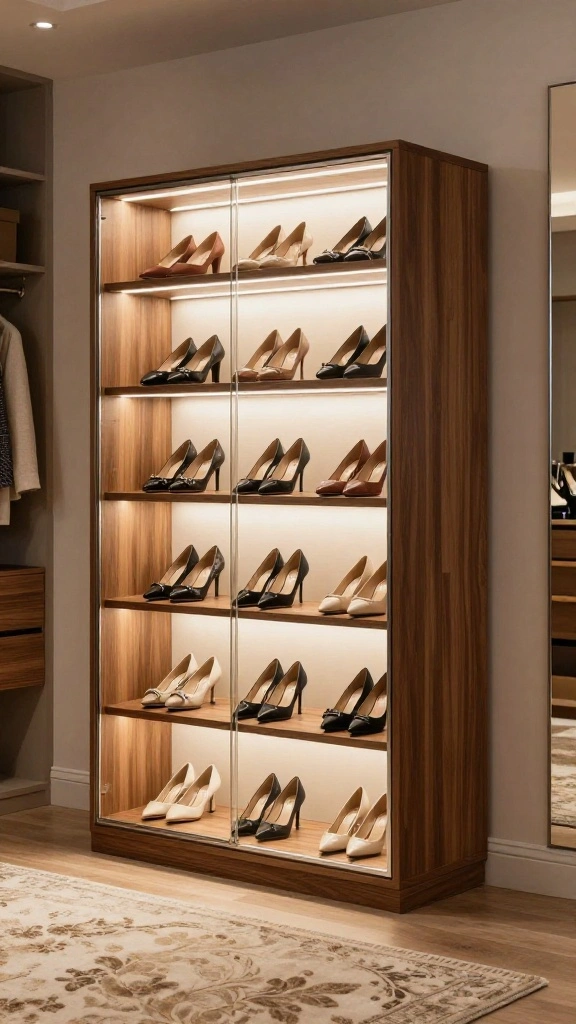 12 Walk-in Closet Shoe Storage Ideas for Every Collection Size - 5. Shoe Display Cases 1