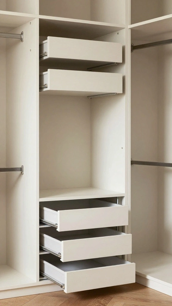 12 Walk-in Closet With Vanity Ideas for a Full Get-Ready Space - 7. Smart Storage Solutions 1