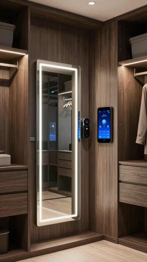 12 Walk-in Closet With Vanity Ideas for a Full Get-Ready Space - 9. Integrated Tech Features 1