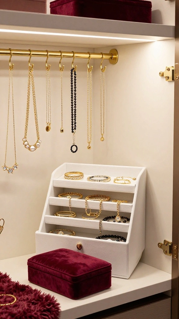13 DIY Walk-in Closet Organization Ideas That Actually Work - 2. Elegant Jewelry Organizers 1