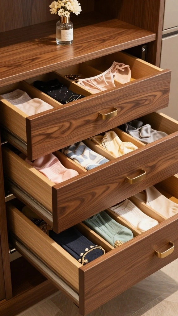 13 DIY Walk-in Closet Organization Ideas That Actually Work - 4. Drawer Dividers 1