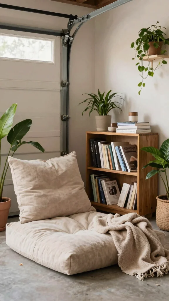 13 Eco-Friendly Home Gym Garage Ideas to Convert Your Spare Space - 12. Create a Relaxation Nook 1