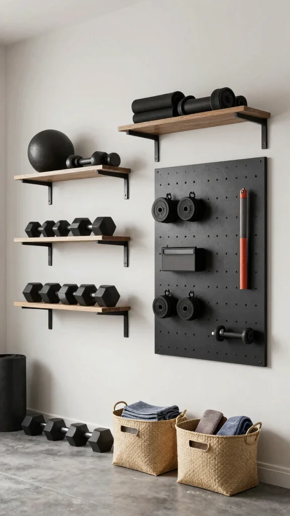 13 Eco-Friendly Home Gym Garage Ideas to Convert Your Spare Space - 7. Implement Smart Storage Solutions 1