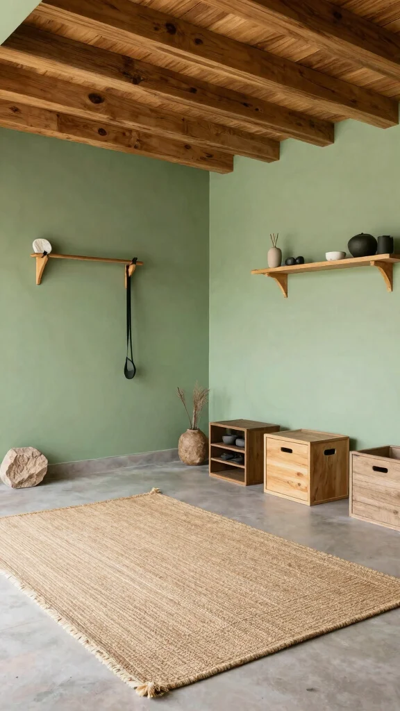 13 Eco-Friendly Home Gym Garage Ideas to Convert Your Spare Space - 8. Embrace Natural Colors and Materials 1