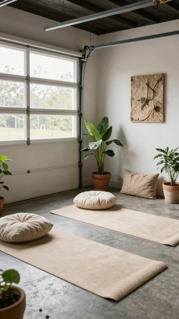 13 Eco-Friendly Home Gym Garage Ideas to Convert Your Spare Space - 9. Create a Comfortable Stretch Area 1