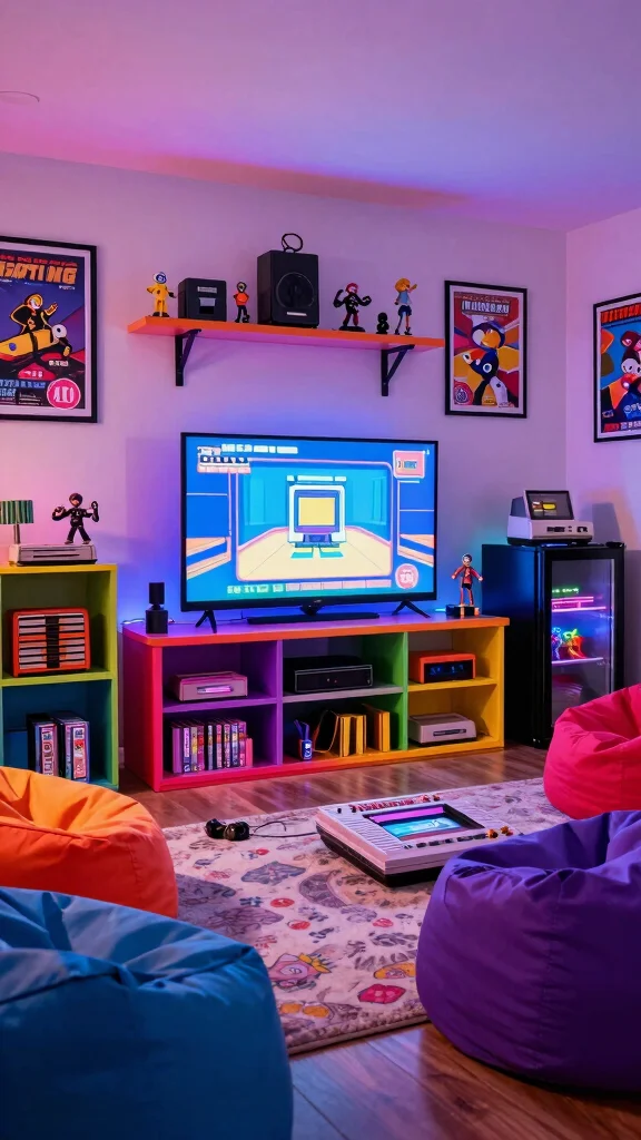 13 Game Room Basement Ideas to Transform Unused Space - 1. Retro Video Game Haven 1