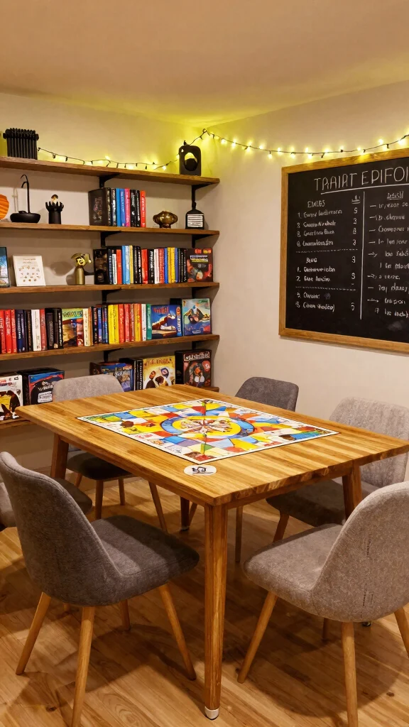 13 Game Room Basement Ideas to Transform Unused Space - 2. Cozy Board Game Corner 1