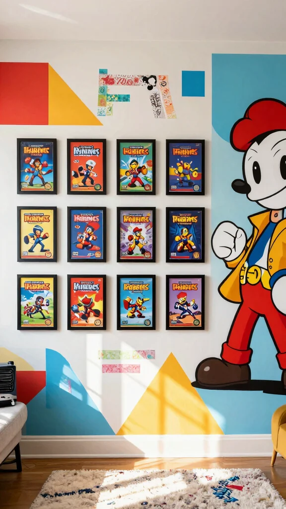 13 Game Room Ideas on a Budget That Still Look Incredible - 2. Wall Art with a Twist 1