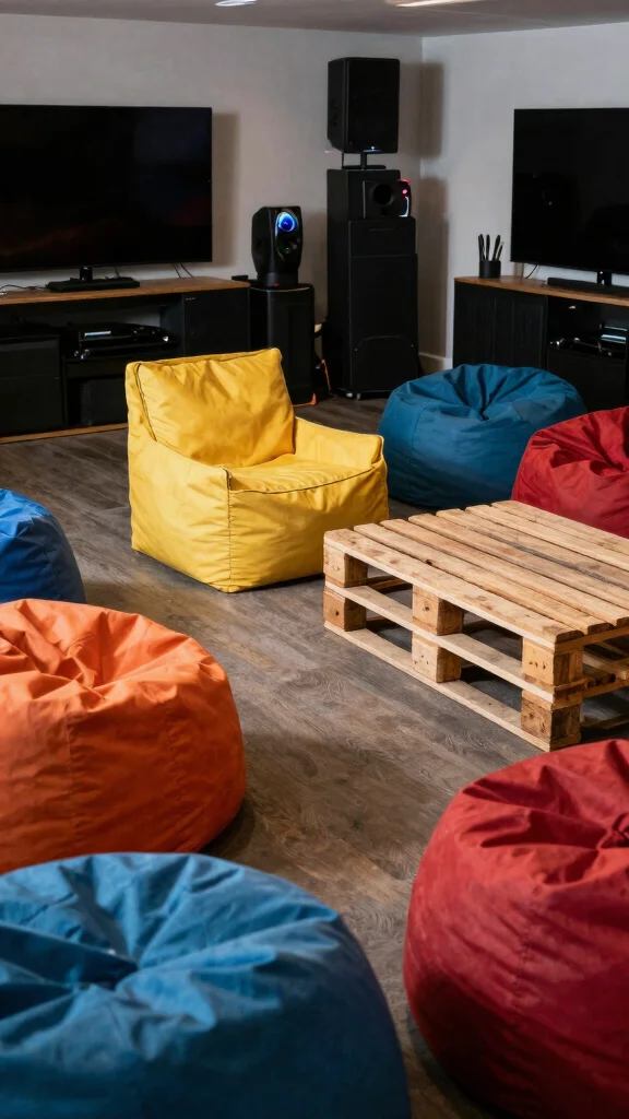 13 Game Room Ideas on a Budget That Still Look Incredible - 4. Creative Seating Options 1