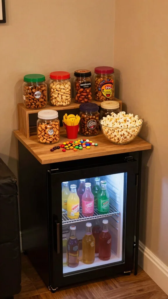 13 Game Room Ideas on a Budget That Still Look Incredible - 9. Create a Snack Bar 1