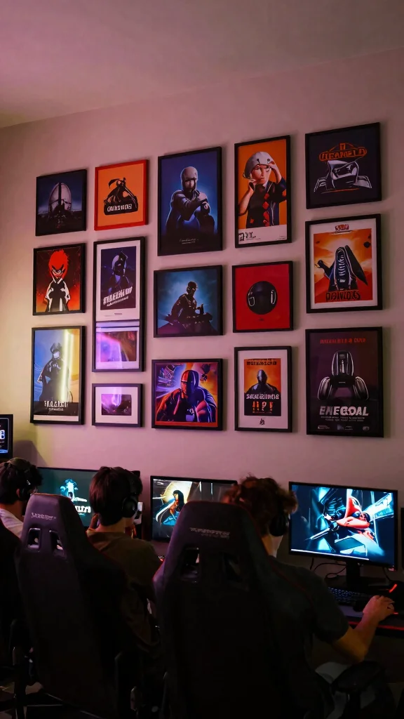 13 Game Room Lighting Ideas From Neon to LED Strips - 13. Lighting with a Personal Twist 1