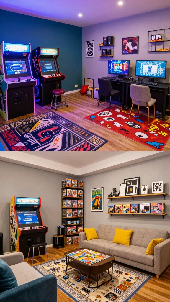 13 Game Room Man Cave Ideas to Create the Perfect Retreat - 2. Themed Game Zones 1