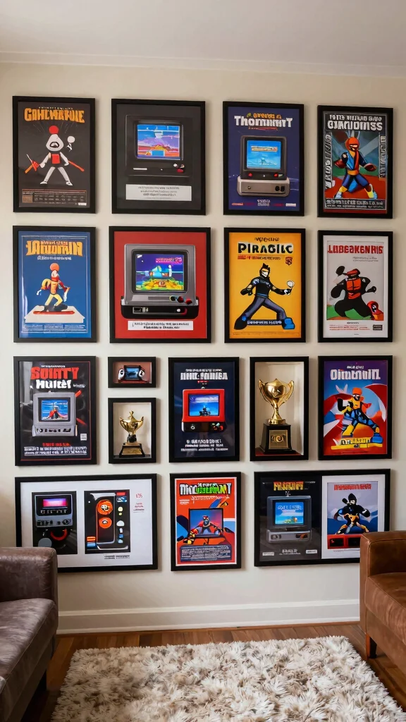 13 Game Room Man Cave Ideas to Create the Perfect Retreat - 5. Wall of Fame 1