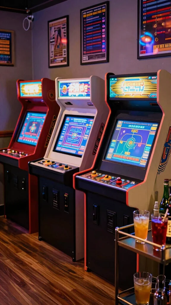 13 Game Room Setup Ideas to Build the Ultimate Play Space - 1. Retro Arcade Cabinet Collection 1