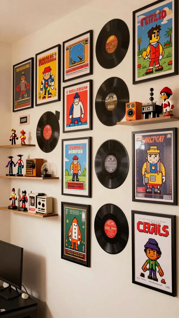 13 Game Room Setup Ideas to Build the Ultimate Play Space - 5. Vintage Game Artwork 1
