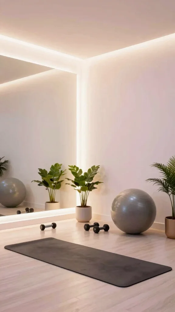 13 Home Gym Lighting Ideas From LED Strips to Overhead Panels - 1. LED Strip Lighting Along the Walls 1