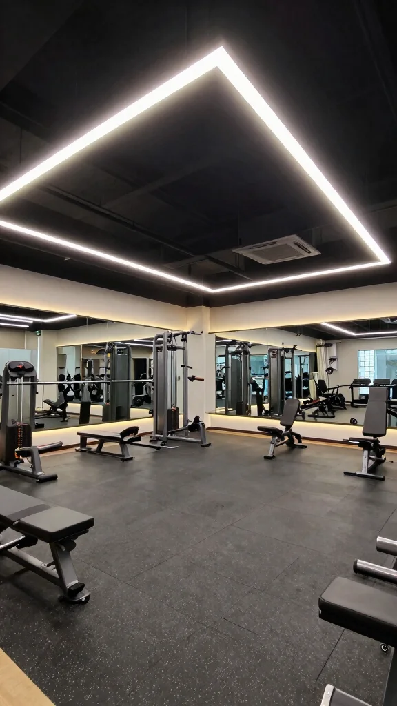 13 Home Gym Lighting Ideas From LED Strips to Overhead Panels - 2. Overhead Gym Lighting Panels 1