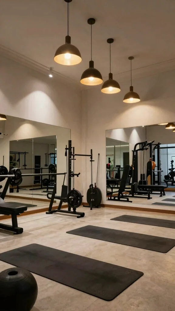 13 Home Gym Lighting Ideas From LED Strips to Overhead Panels - 8. Pendant Lights for Style and Function 1
