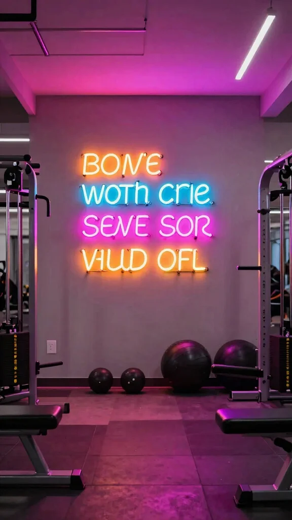 13 Home Gym Lighting Ideas From LED Strips to Overhead Panels - 9. Neon Accent Lights 1