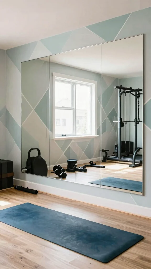 13 Home Gym Mirror Ideas to Make Your Space Feel Larger - 2. Mirrored Accent Walls 1