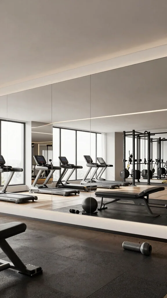 13 Home Gym Mirror Ideas to Make Your Space Feel Larger - 7. Ceiling Mirrors 1