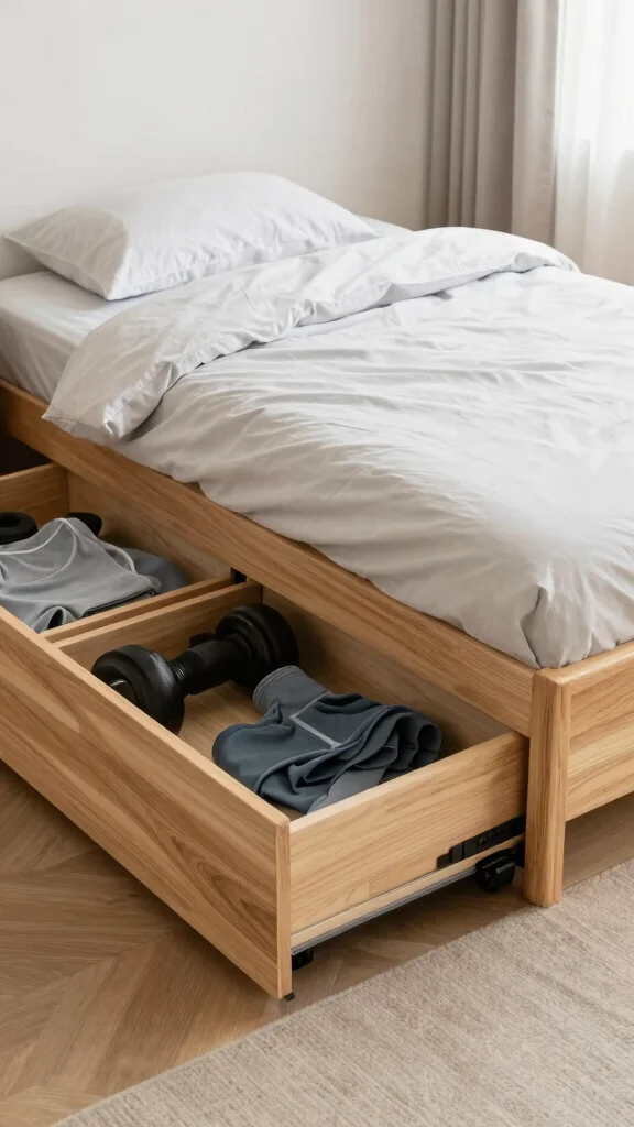 13 Home Gym Storage Ideas That Keep Your Space Functional - 11. Under-Bed Storage Solutions 1