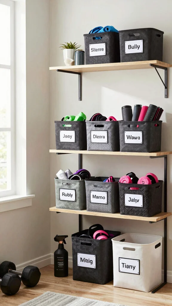 13 Home Gym Storage Ideas That Keep Your Space Functional - 13. Labels for Easy Organization 1