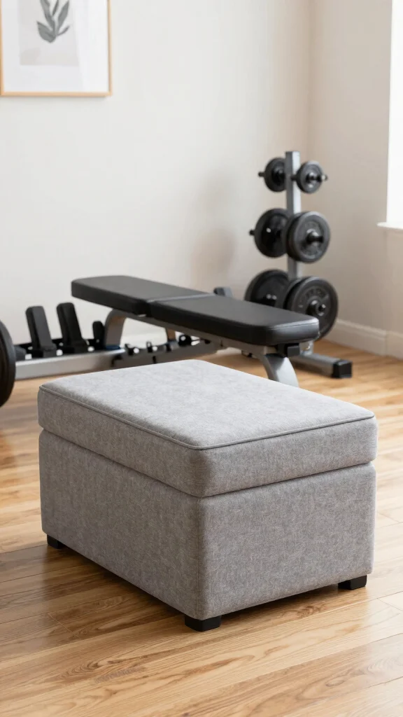 13 Home Gym Storage Ideas That Keep Your Space Functional - 2. Multi-Functional Furniture 1