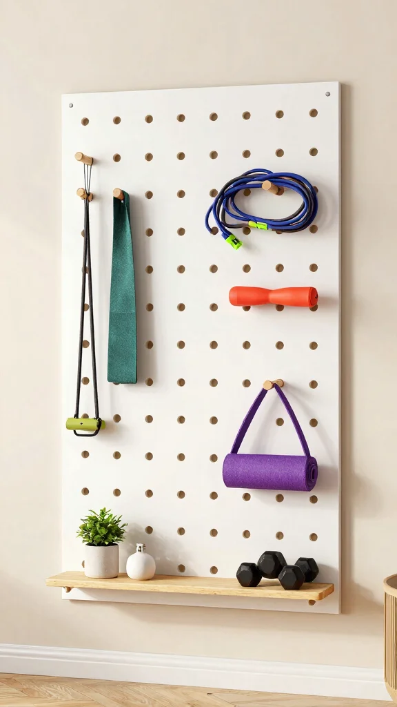 13 Home Gym Storage Ideas That Keep Your Space Functional - 4. Pegboards for Equipment 1