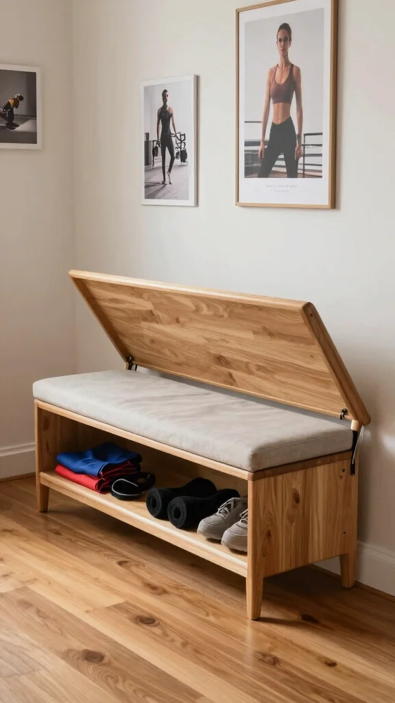 13 Home Gym Storage Ideas That Keep Your Space Functional - 5. Hidden Storage Solutions 1