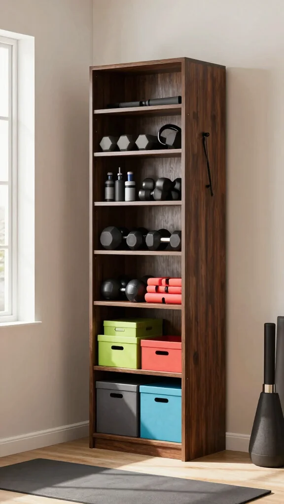 13 Home Gym Storage Ideas That Keep Your Space Functional - 7. Vertical Storage Solutions 1