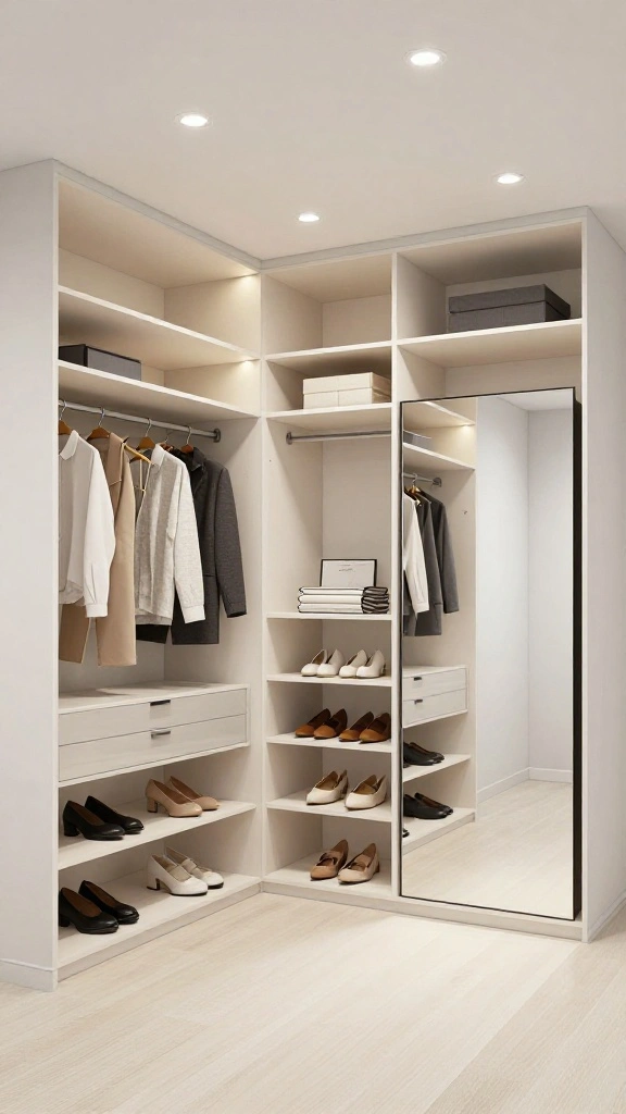 13 Walk-in Closet Light Fixture Ideas for Flattering, Functional Light - 2. Recessed Lighting for a Sleek Design 1
