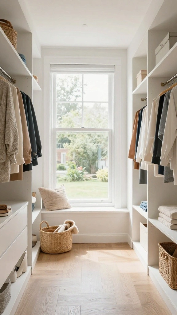 13 Walk-in Closet Light Fixture Ideas for Flattering, Functional Light - 9. Natural Light Integration 1