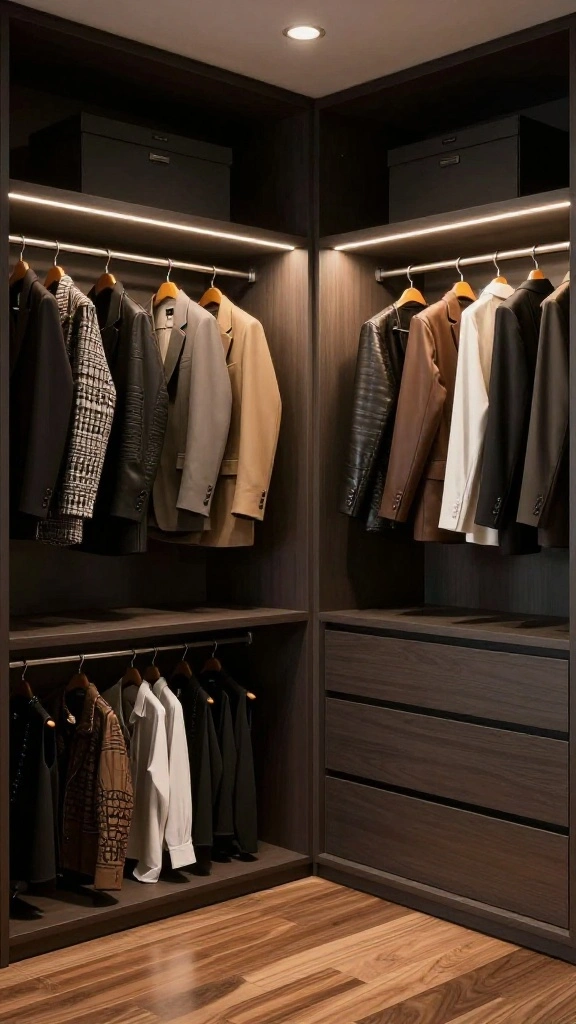 13 Walk-in Closet Lighting Concepts for the Most Flattering Glow - 3. Spotlighting for Dramatic Effects 1