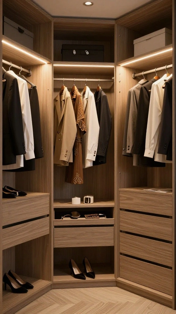13 Walk-in Closet Lighting Concepts for the Most Flattering Glow - 9. Dimmable Lighting for Versatile Use 1
