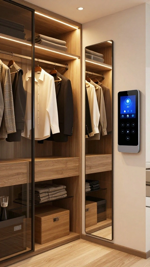 13 Walk-in Closet Remodel Ideas to Transform Your Storage Space - 10. Smart Technology for Enhanced Convenience 1