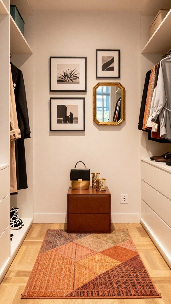 13 Walk-in Closet Remodel Ideas to Transform Your Storage Space - 12. Unique Decor Elements to Personalize Your Space 1