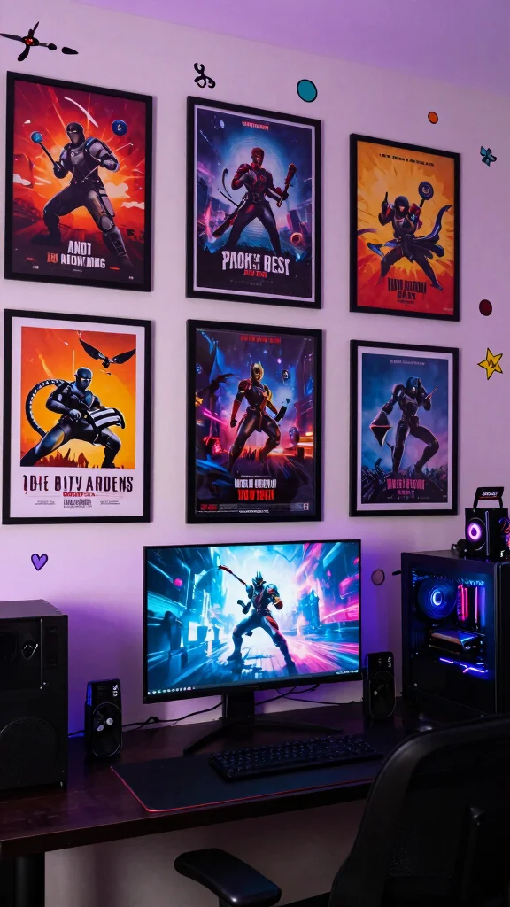 14 Game Room Arrangement Ideas for Every Budget and Space Size - 10. Wall Art and Posters 1