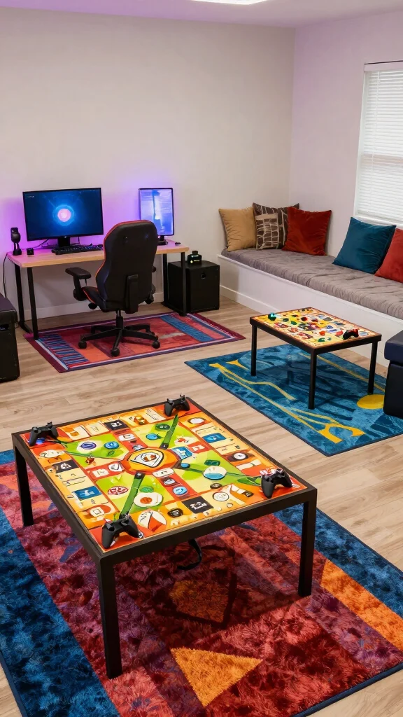 14 Game Room Arrangement Ideas for Every Budget and Space Size - 12. Personalized Gaming Zones 1