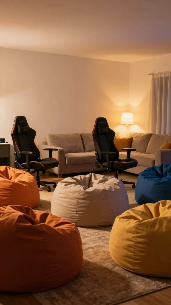 14 Game Room Arrangement Ideas for Every Budget and Space Size - 6. Comfortable Seating Options 1