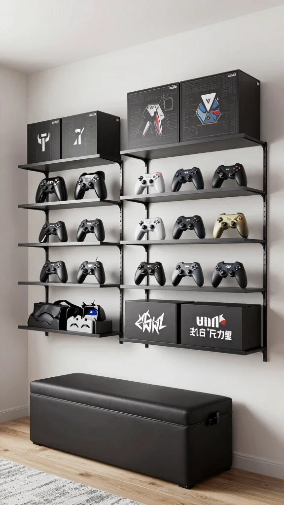 14 Game Room Arrangement Ideas for Every Budget and Space Size - 7. Organized Game Storage 1