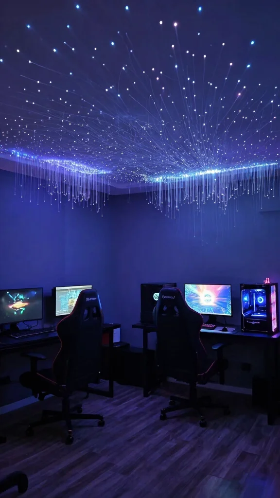 14 Game Room Lighting Ideas for the Ultimate Immersive Setup - 13. Fiber Optic Lighting 1