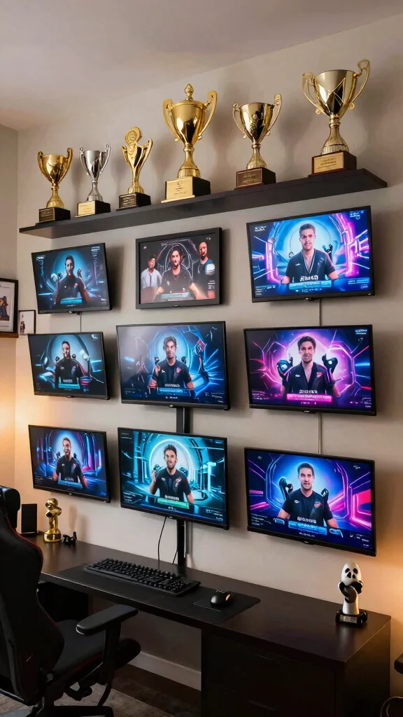 14 Game Room Man Cave Ideas for a Space That's All Yours - 13. Personal Gaming Achievements Display 1