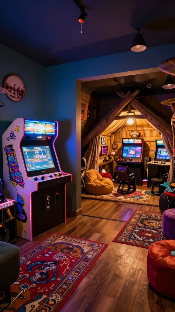 14 Game Room Man Cave Ideas for a Space That's All Yours - 5. Themed Gaming Zones 1