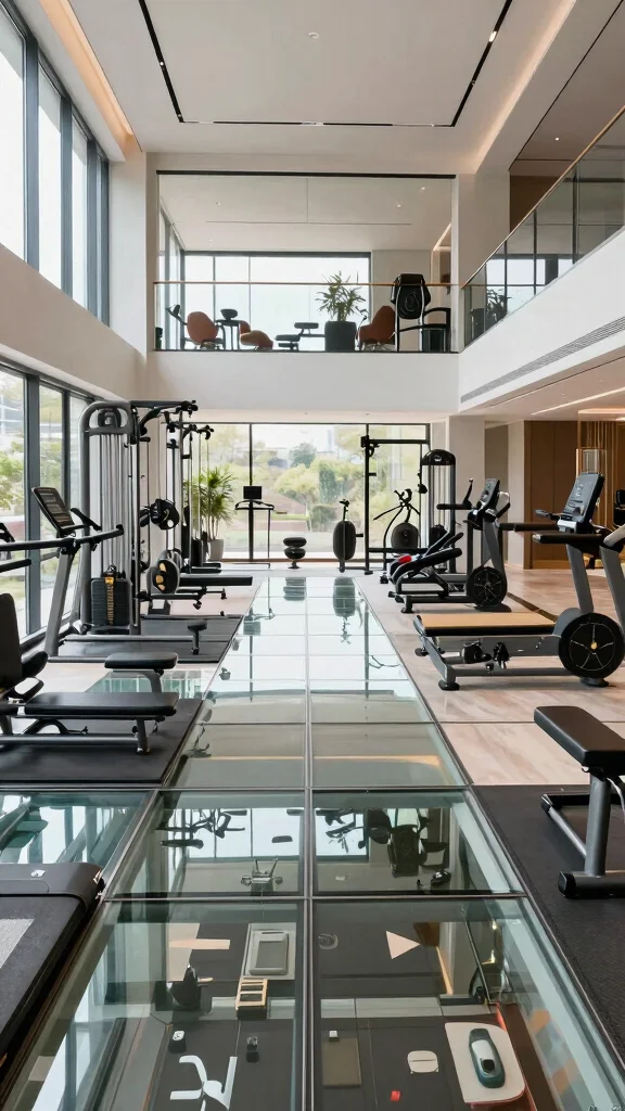 14 Home Gym Flooring Ideas for Every Budget and Workout Style - 10. Glass Flooring 1