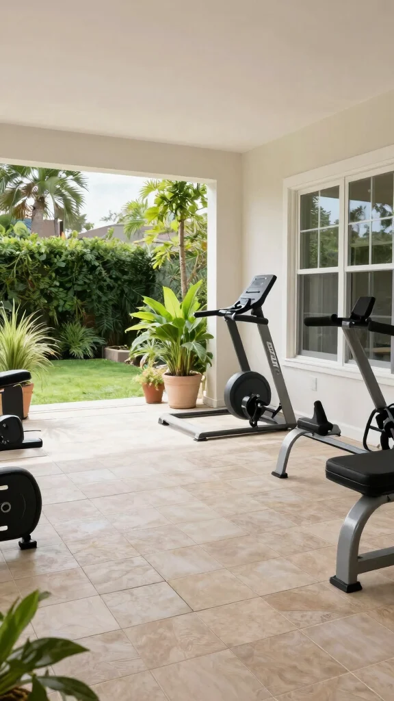 14 Home Gym Flooring Ideas for Every Budget and Workout Style - 12. Outdoor Decking Tiles 1
