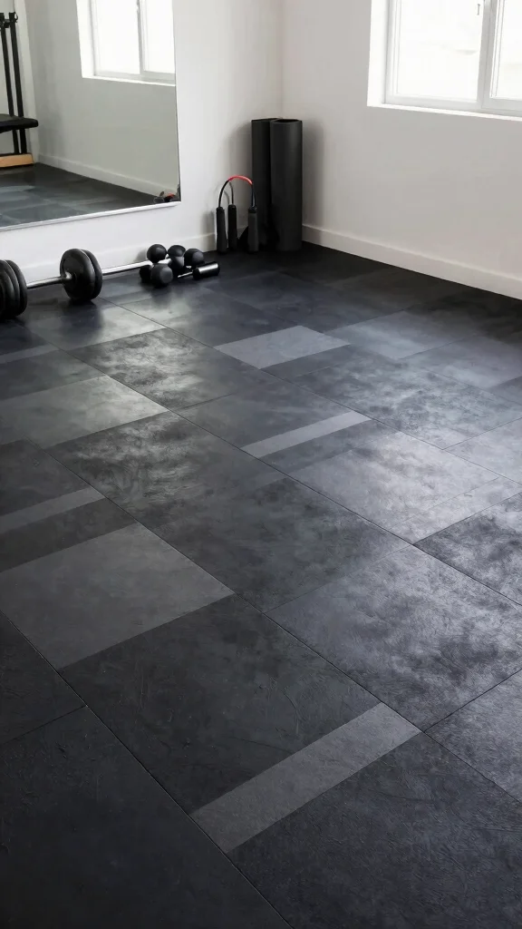 14 Home Gym Flooring Ideas for Every Budget and Workout Style - 2. Rubber Floor Tiles 1